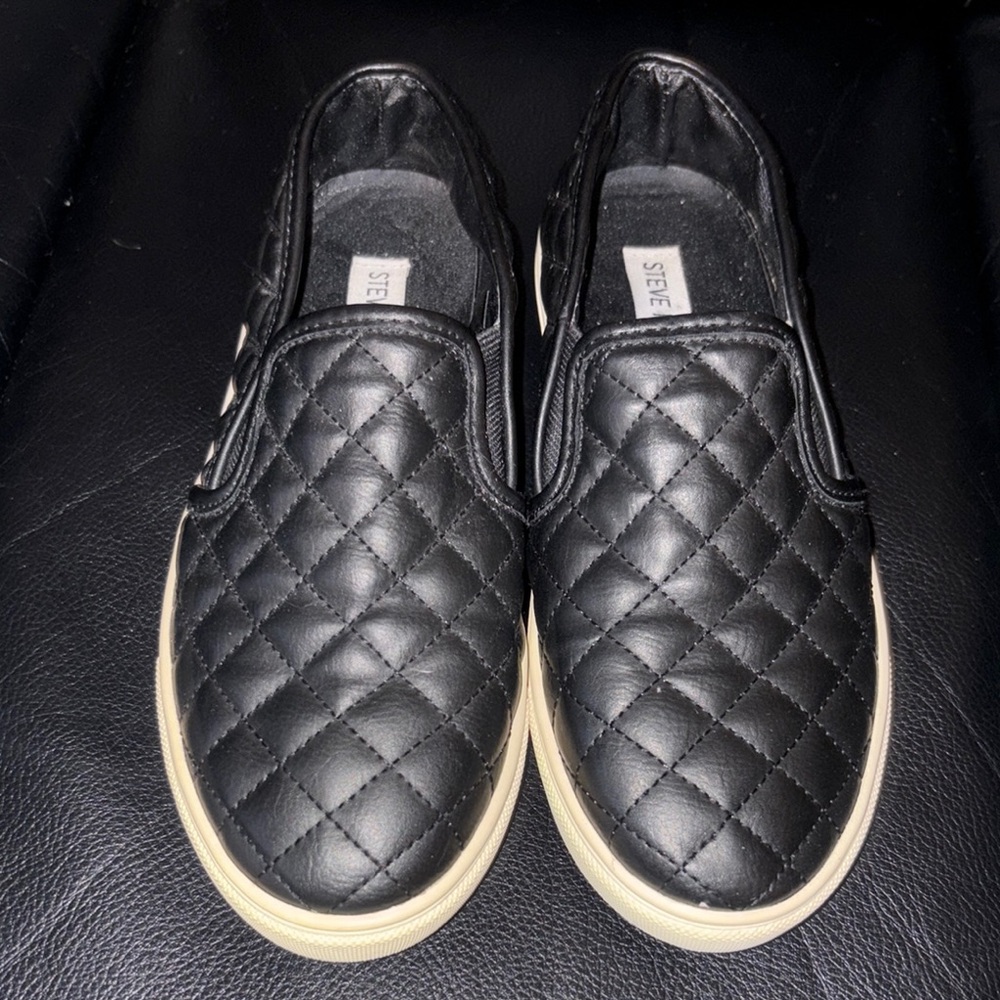 Steve Madden Quilted Black Slip-On Sneakers